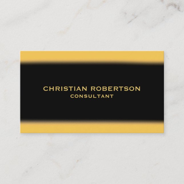 Black Yellow Gold Consultant Business Card (Front)