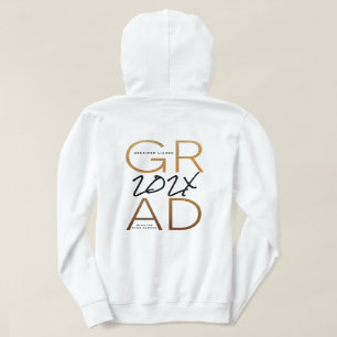 Black Yellow Gold Foil Grad Year Custom Chic Hoodi Hoodie