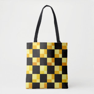 Black Yellow Gold Square Art Style Tote Bag