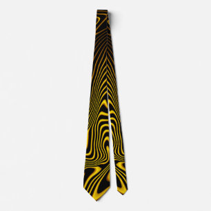 Black Yellow Gold Swirls Texture Tie