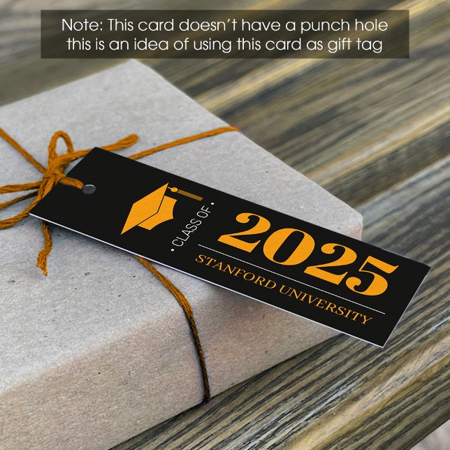  Black & Yellow Graduation Favour Tag (1x3 inch) (Creator Uploaded)