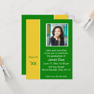 Black & Yellow Graduation Photo Announcement