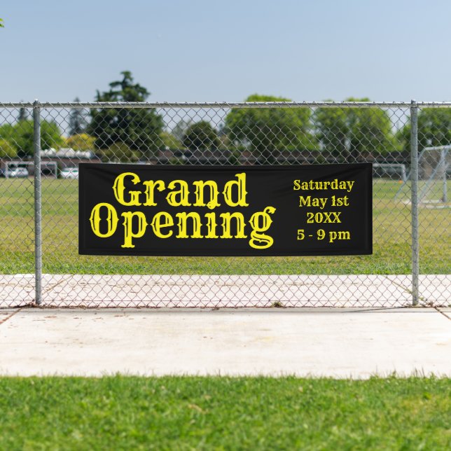 Black Yellow Grand Opening Banner (Insitu)