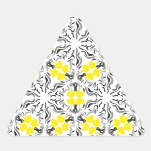Black Yellow Great Danes Triangle Sticker