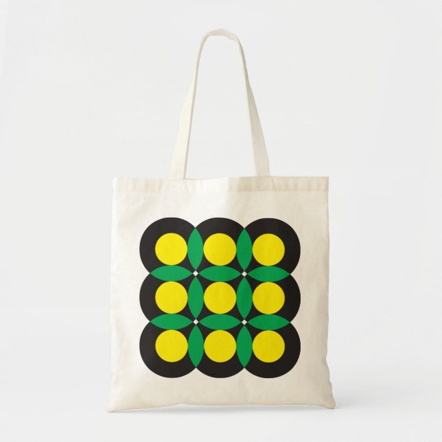 black yellow green tote bag (Front)