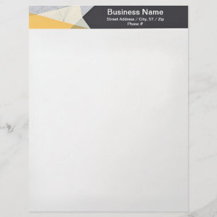 Black Yellow Grey Geometric Border Custom Letterhead