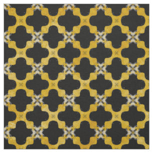 Black, Yellow, Grey Modern Urban Pattern Fabric