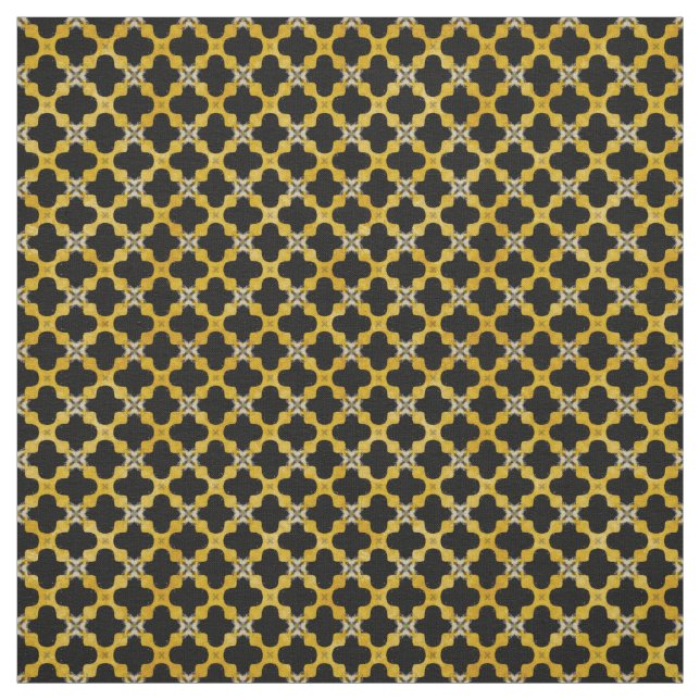 Black, Yellow, Grey Modern Urban Pattern Fabric (Swatch)