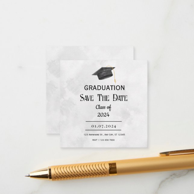 Black Yellow Grunge Graduation Enclosure Card (Front/Back In Situ)