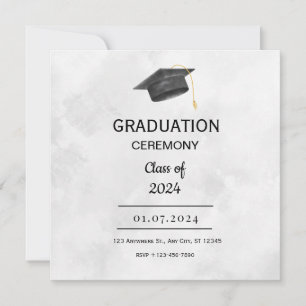 Black Yellow Grunge Graduation Flat Card