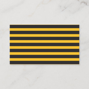 Black Yellow Horizontal Lines Geometric Bee Animal Business Card