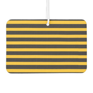 Black Yellow Horizontal Lines Geometric Bee Animal Car Air Freshener