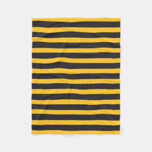 Black Yellow Horizontal Lines Geometric Bee Animal Fleece Blanket