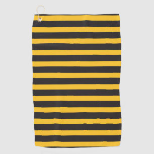 Black Yellow Horizontal Lines Geometric Bee Animal Golf Towel
