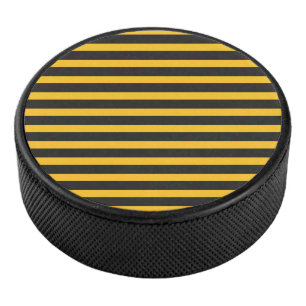 Black Yellow Horizontal Lines Geometric Bee Animal Hockey Puck