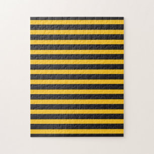 Black Yellow Horizontal Lines Geometric Bee Animal Jigsaw Puzzle
