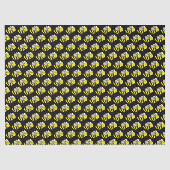 Black Yellow Insect Bumble Bee Bumblebee Honeybee Tissue Paper (Front)