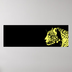 Black & Yellow Jaguar Pop Art Poster