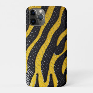 Black & Yellow Luxury Modern Animal skin iPhone 11 Pro Case
