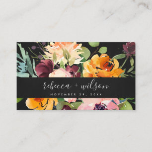 BLACK YELLOW ORANGE FLORA BUNCH WEDDING WEBSITE BUSINESS CARD