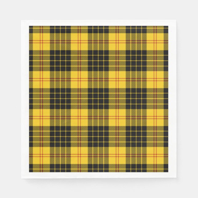 Black Yellow Plaid Paper Napkin (Front)