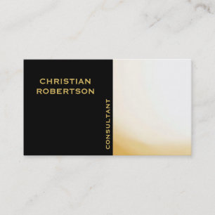Black Yellow Plain Modern Consultant Business Card