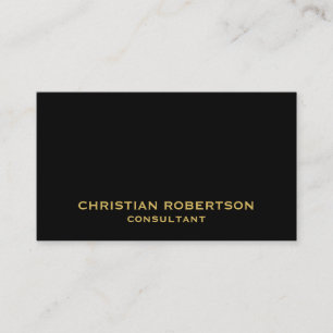Black Yellow Plain Modern Consultant Business Card