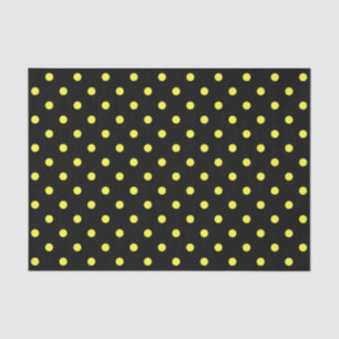 Black & Yellow Polka Dots Tissue Paper