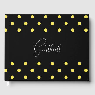 Black & Yellow Polkadots Wedding Guest Book