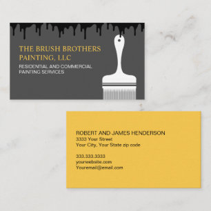 Black Yellow Professional House Painter Business Card