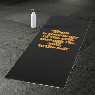 Black yellow quote inspiration yoga mat