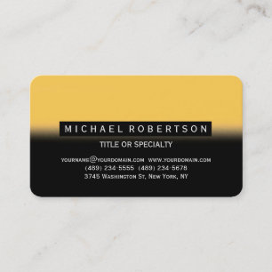 Black Yellow Rounded Corner Charming Business Card