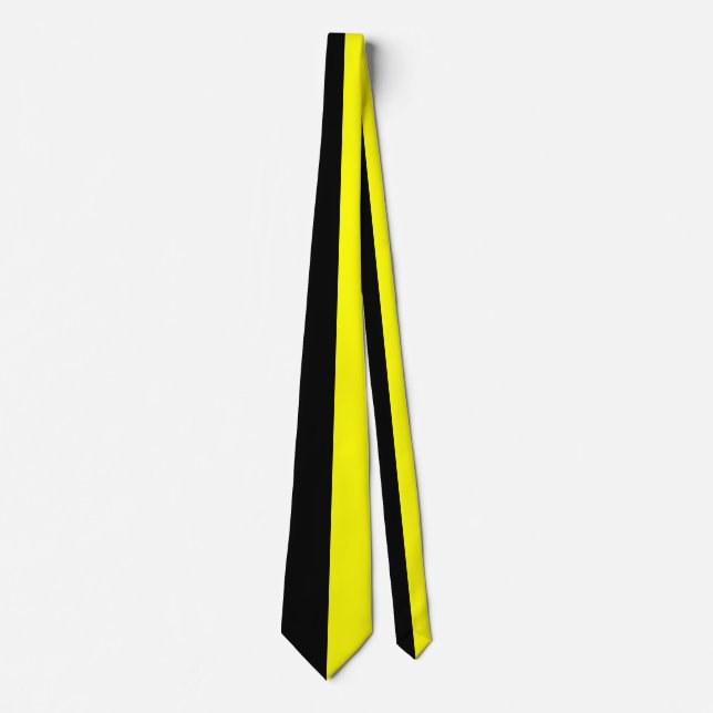 Black & Yellow Split Color Tie (Front)