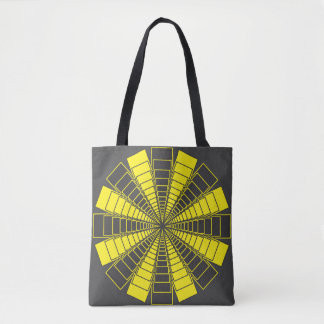 black yellow square like shapes tote bag