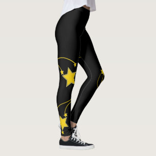 Black Yellow Stars Leggings