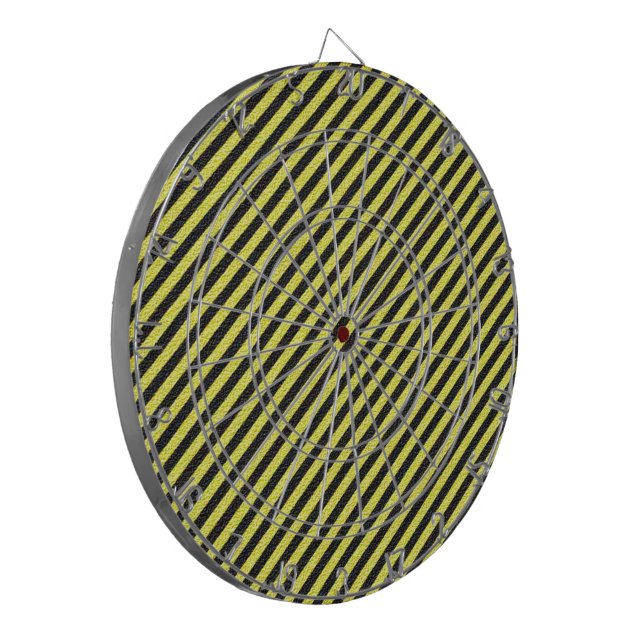 Black Yellow Stripes Game Night Dartboard (Front Left)