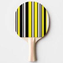 black yellow stripes ping pong paddle