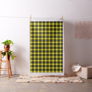 Black Yellow Tartan Plaid Pattern Fabric