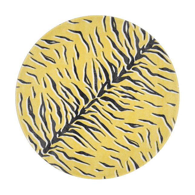 Black-yellow tiger stripes: vintage pattern. cutting board (Front)