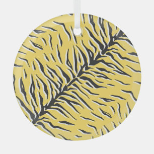 Black-yellow tiger stripes: vintage pattern. glass tree decoration