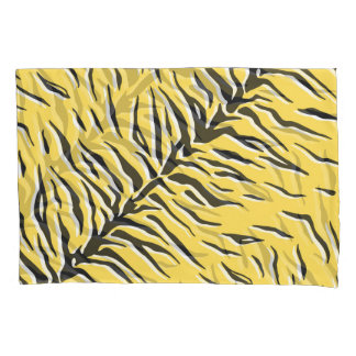 Black-yellow tiger stripes: vintage pattern. pillowcase