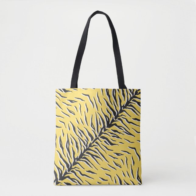 Black-yellow tiger stripes: vintage pattern. tote bag (Front)