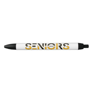 Black & Yellow Two-Color Seniors Sliced Letters Ink Pen