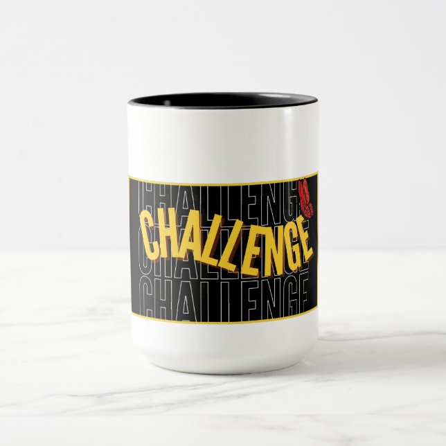 Black Yellow Typography Challenge Mug (Center)