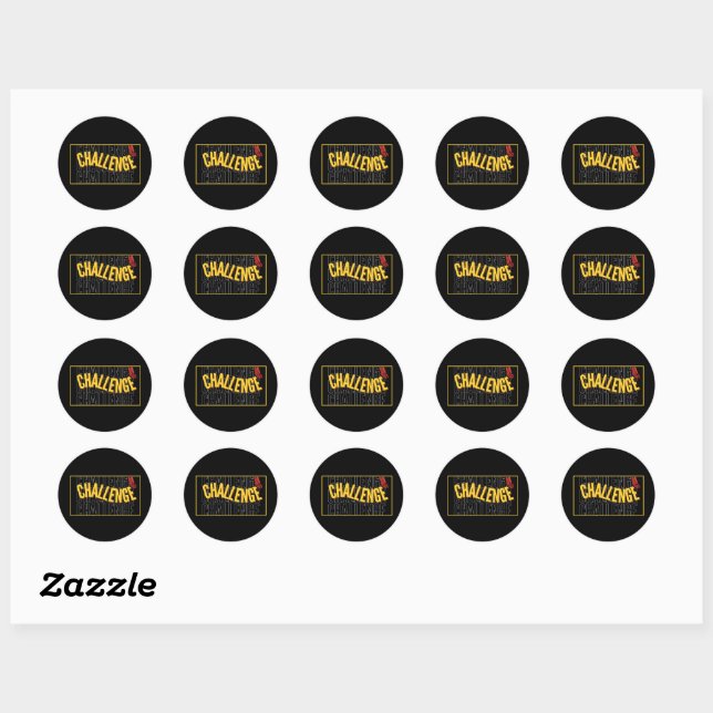Black Yellow Typography Challenge Sticker (Sheet)