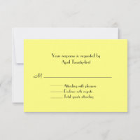 Black & Yellow Wedding RSVP Card