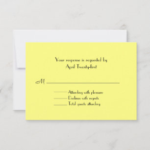 Black & Yellow Wedding RSVP Card