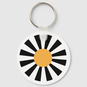 black yellow white retro daisy key ring