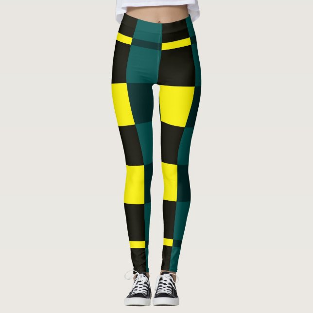 Black/Yellow Women's Leggings (Front)