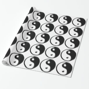 Black Yin Yang Gift Wrapping Paper